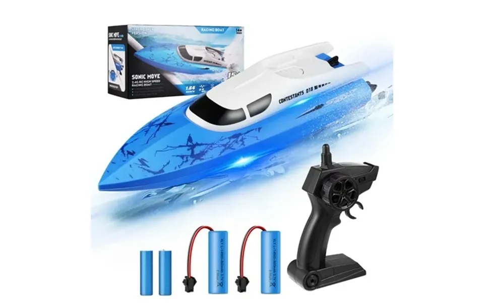 Zacro 2.4g Remote Control Boat 20 Mph High Speed Fast Racing Boat For Adults And Kids 2 Batteries