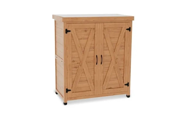 Zateety Potting Bench With Storage Cabinet And Metal Table Top For Outdoor Patio Outdoor Work Station Table product image