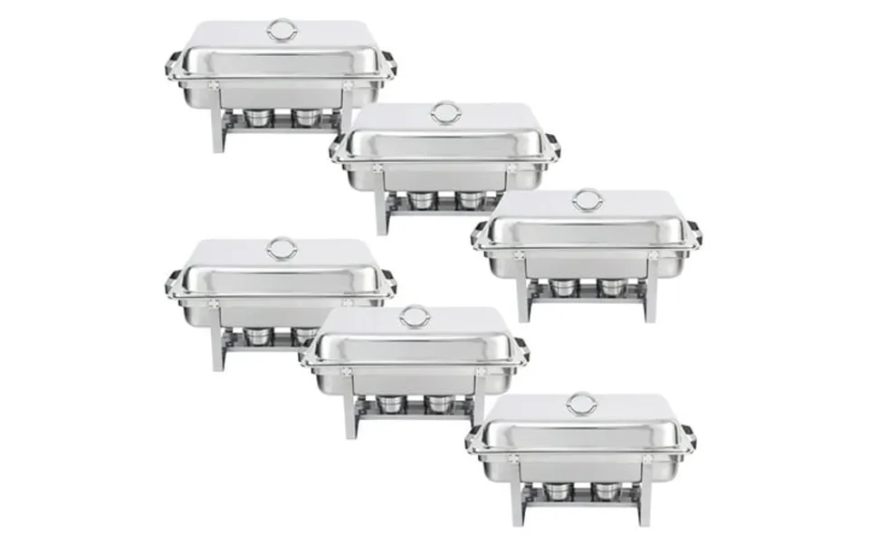 Zensports 6 Pack 8qt Chafing Dish Full Size Buffet Set Stainless Steel Food Warmer W Water Silver