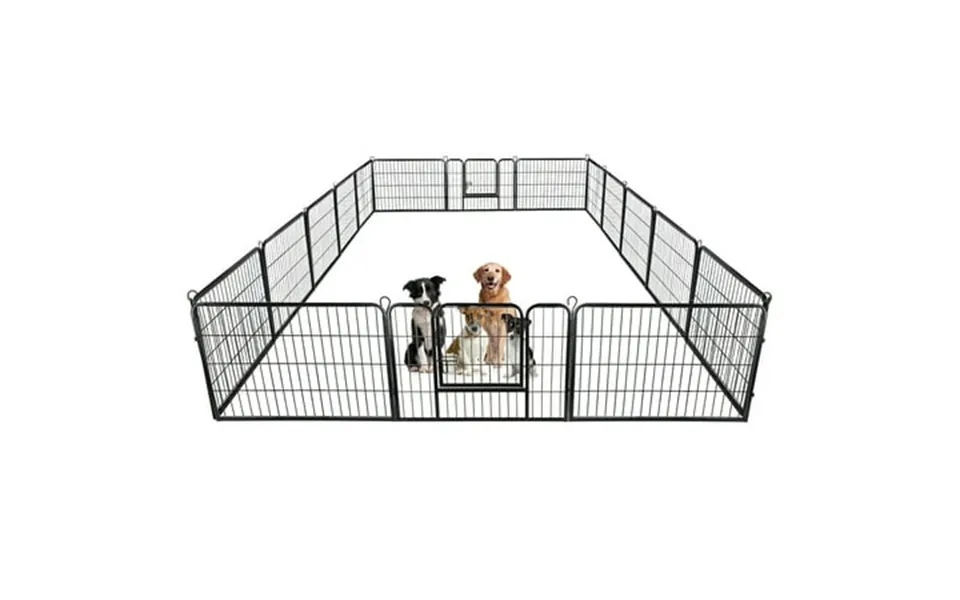 Zeny 24 Height Outdoor Pet Playpen Metal Exercise Fence Kennel Dog Playpen - 16 Panels