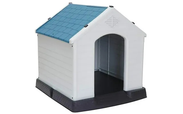 Zeny Plastic Indoor Outdoor Dog House Medium Pet Doghouse White Blue Roof product image