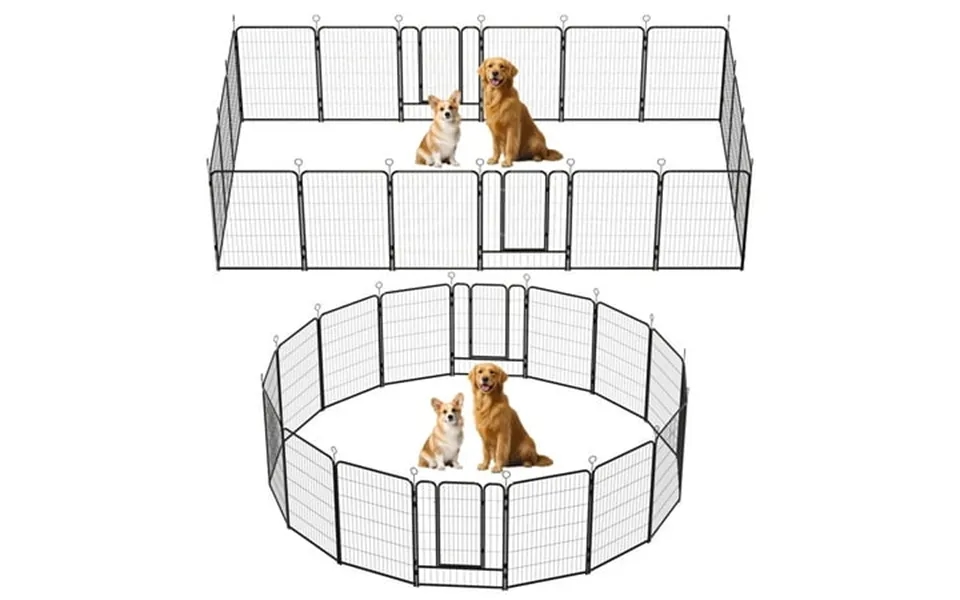 Zephypaws Dog Playpen Outdoor 16 Panels Heavy Duty Dog Fence 40 Height With Thick Pipe Anti-rust With Doors Portable For