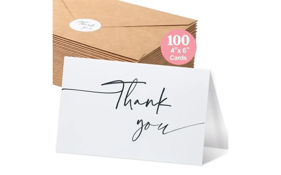 Zimeng 100 Pcs Thank You Cards 4x6 Inch Blank Thank You Notes With Envelopes And Stickers For Business Baby Shower Weddi