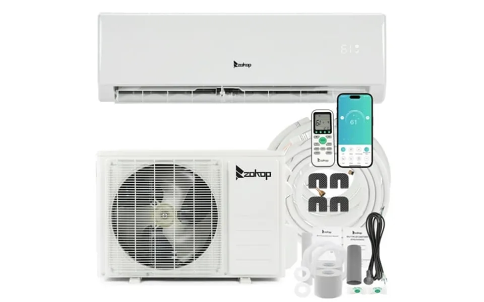 Zimtown 11000 Btu Wifi Enabled 17 Seer 230v Energy Efficient Split Air Conditioner & Heater Ductless Inverter System