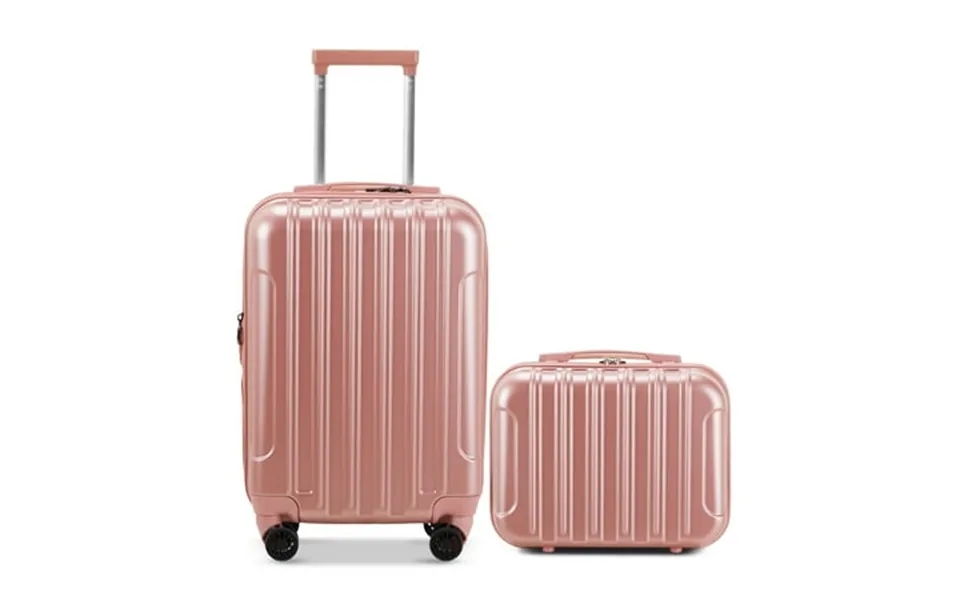 Zimtown 2 Piece Luggage Set 20 Carry-on Expandble Abs Pc Luggage Hardside Lightweight Suitcase 14 Mini Cosmetic Cases Ro