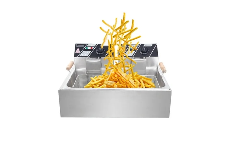 Zimtown 23.26qt Commercial Professional Electric Countertop Deep Fryer Dual Tank Stainless Steel For Restaurant