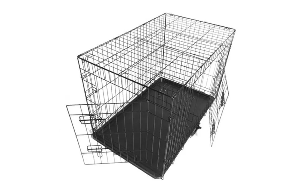 Zimtown 30 Dog Kennel Folding Steel Crate Pet Cage Animal Cage 2 Door Indoor Outdoor