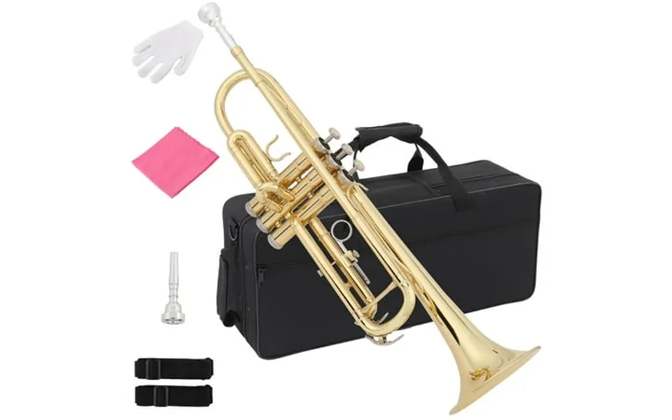 Zimtown Beginner Gold Lacquer Brass Bb Trumpet With Care Kit With Case For Student School Band