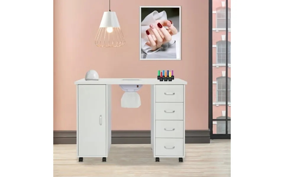 Zimtown Manicure Table Nail Desk For Nail Tech Nail Tech Table Nail Table Station W Dust Collector