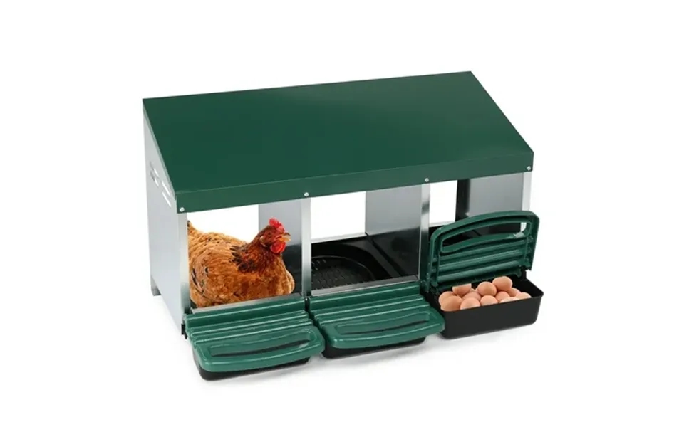 Zimtown Poultry Feeder Set Automatic Chicken Nesting Boxes For Egg Laying Galvanized Steel Hen Nest Green