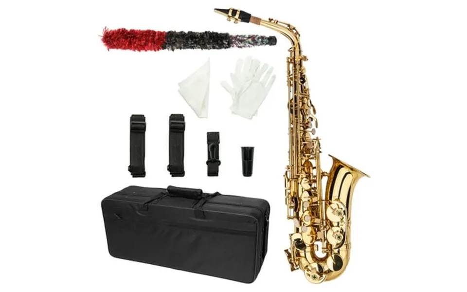 Zimtown Professional Alto Drop E Saxophone Sax Gold W Case Mouthpiece & Accessories