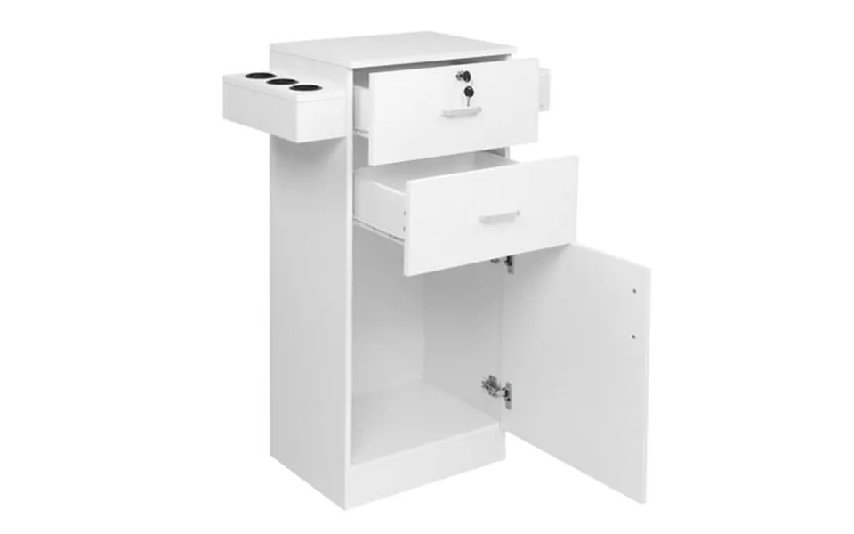 Zimtown Styling Station Barber Cabinet Salon Station Mdf Lockable Beauty Spa Equipment White