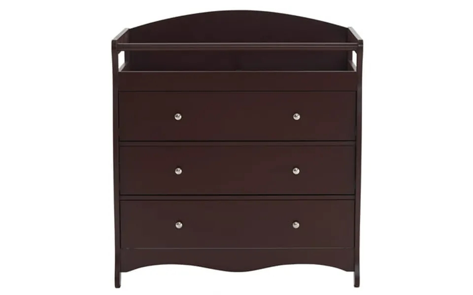 Zimtown Wood Changing Table With Drawers Baby Dresser Infant Diaper Station Nursery Organizer Brown