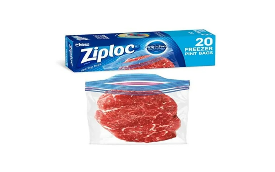 Ziploc Pint Food Storage Freezer Bags Grip N Seal Technology For Easier Grip Open And Close 20 Count - Pack Of 2