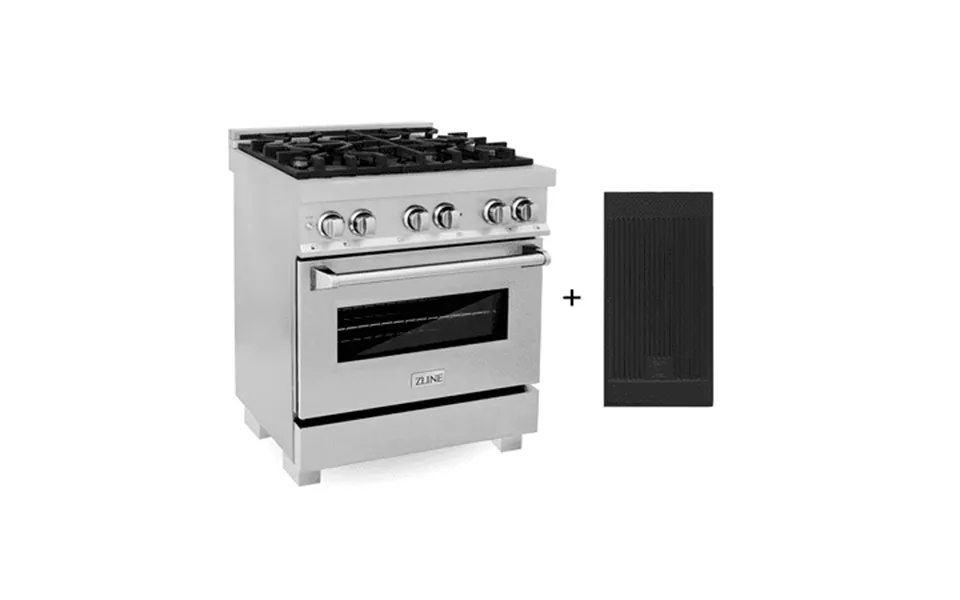 Zline 30 4.0 Cu. Ft. Electric Oven And Gas Cooktop Dual Fuel Range With Griddle In Fingerprint Resistant Stainless Ras-s