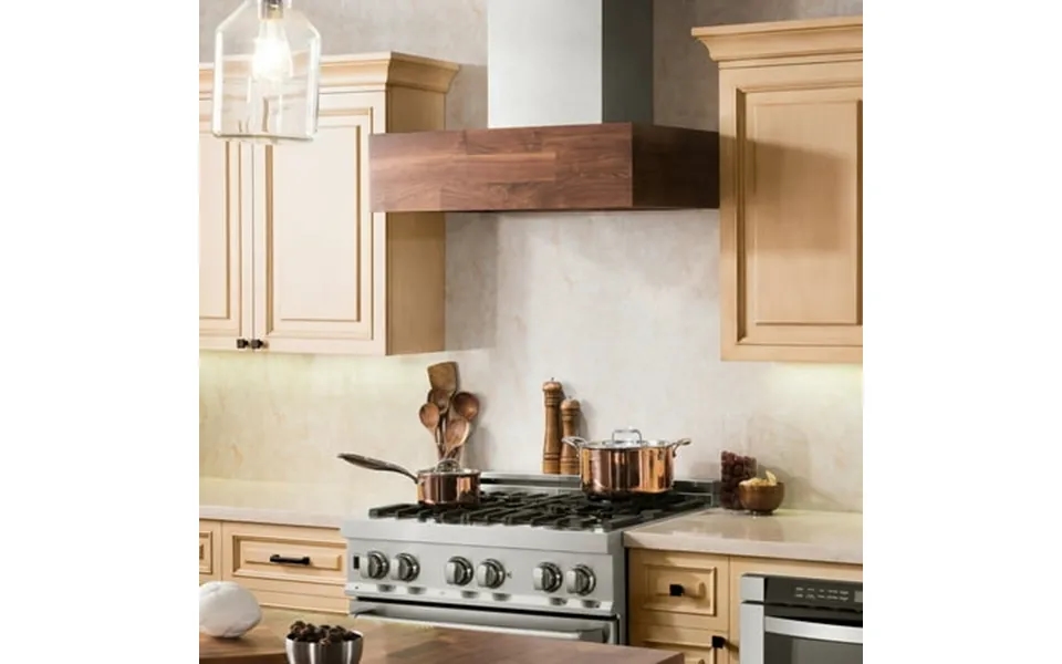 Zline 48 In. Designer Series Wooden Wall Mount Range Hood In Butcher Block 681w-48