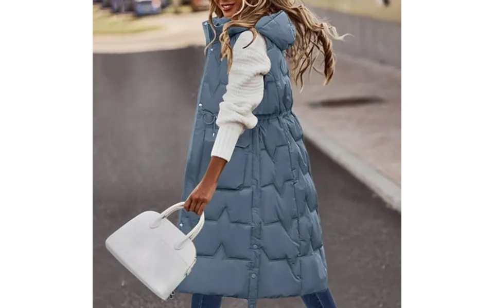 Zmhegw Coats For Women Long Winter Vest Sleeveless Warm Down With Pockets Quilted Vest Down Quilted Outdoor Fall Jackets