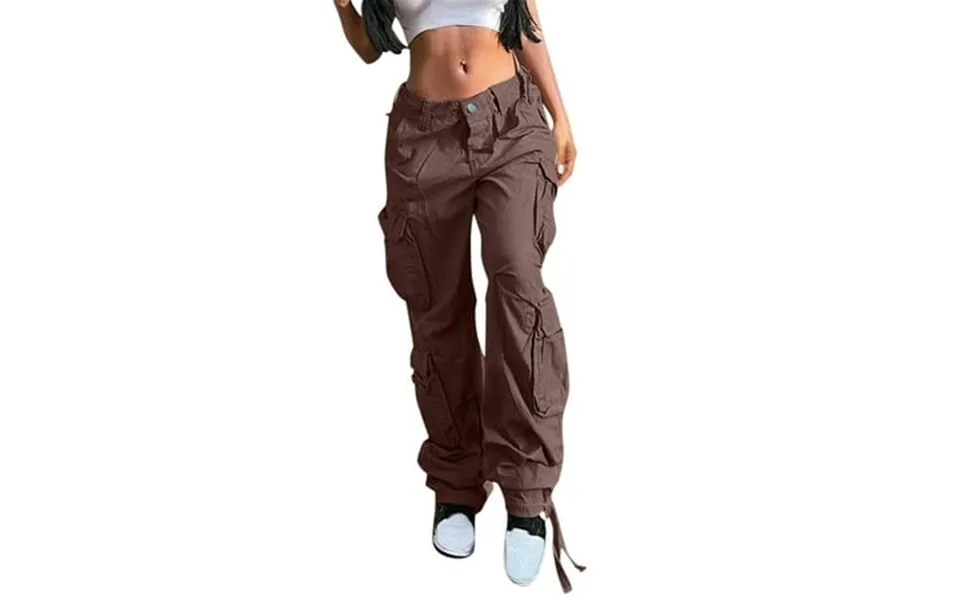 Zmhegw Pants For Women Work Casual High Waist Cargo Cargo Jeans Jogger Pocket Loose Fit Straight Wide Leg Trouser Trouse