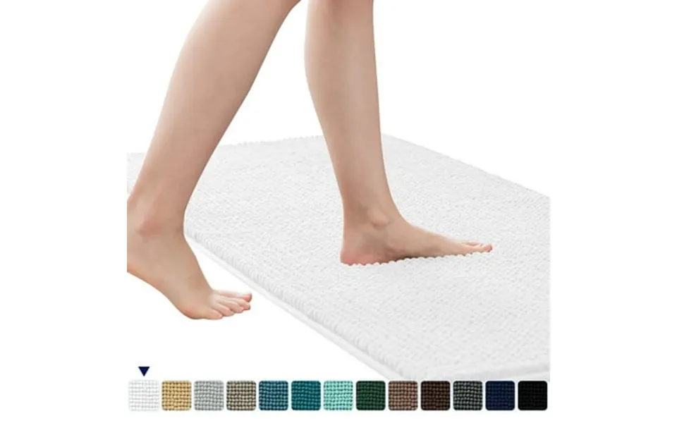 Zouyue Luxury Chenille Bathroom Rug Extra Soft And Absorbent Shaggy Rugs White 20 X 32
