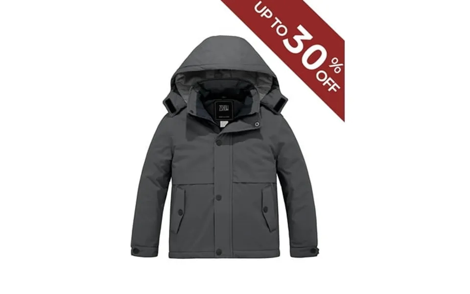 Zshow Boy S Snowboarding Coat Waterproof Ski Jacket Hooded Snow Coat Windproof Raincoats Dark Grey 8