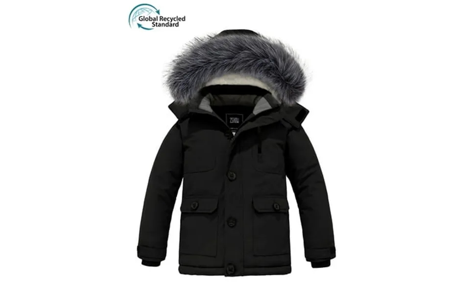 Zshow Boy S Winter Jacket Windproof Puffer Coat Quilted Puffer Jacket Black 14 16