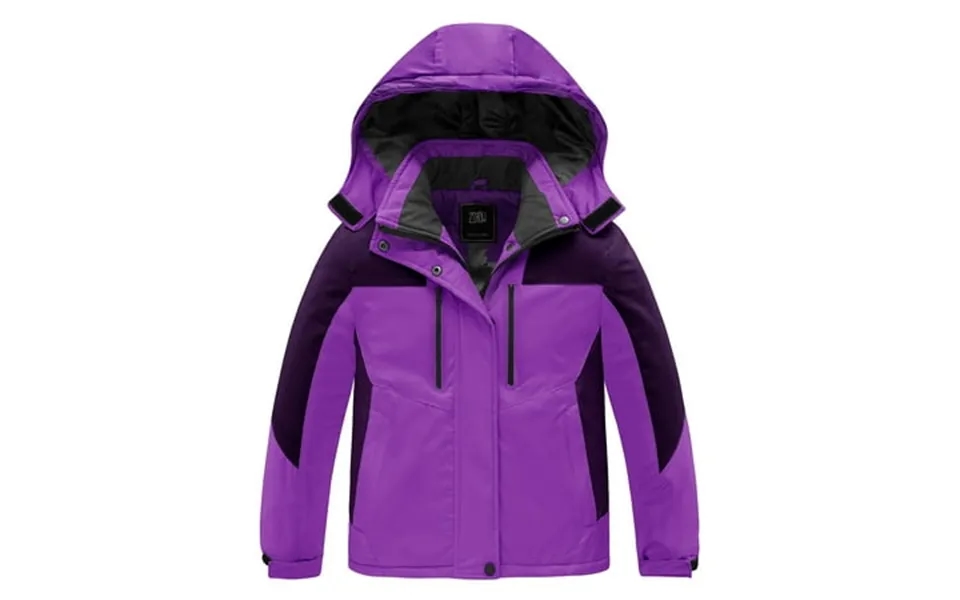 Zshow Girl S Snow Jacket Waterproof Winter Jacket Ski Jacket Hooded Snow Coat Purple 6 7