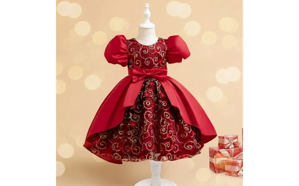 Zvntrix Summer Dresses For Girls 4780 Pull-on Round Neckline Long A-line Long Sleeve Summer Dresses Clearance Red Size 1