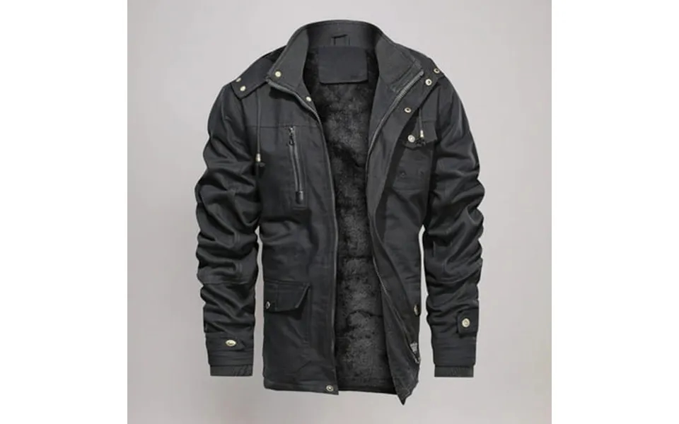 Zynviq Mens And Big Men S Jackets Hooded Black Solid Full Zip Fleece Long Sleeve Windproof Jacket Outerwear For Man 4x