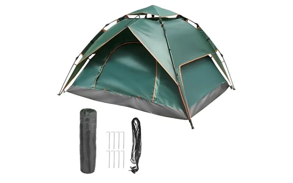 Zyyini 3-4 Person Automatic Camping Tent Portable Automatic Double Deck Tent With Carry Bag For Travel Camping Hiking