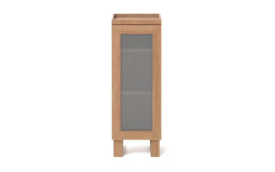 Oak Bathroom Cabinet With Ribbed Glass Wireworks Tallboy Mezza