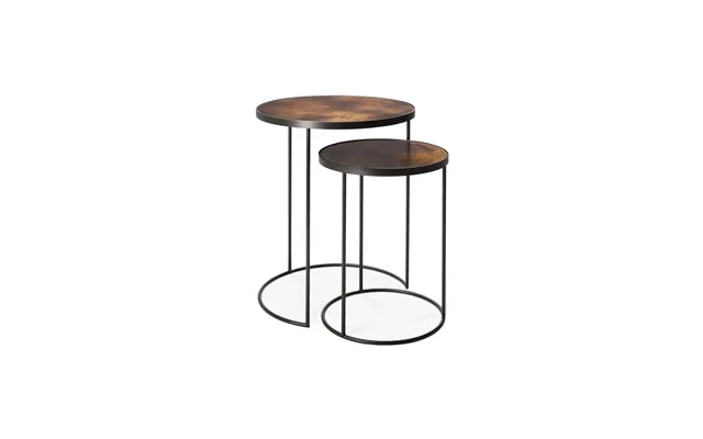 Round Nesting Side Table Set 2 Ethnicraft Mirrored product image