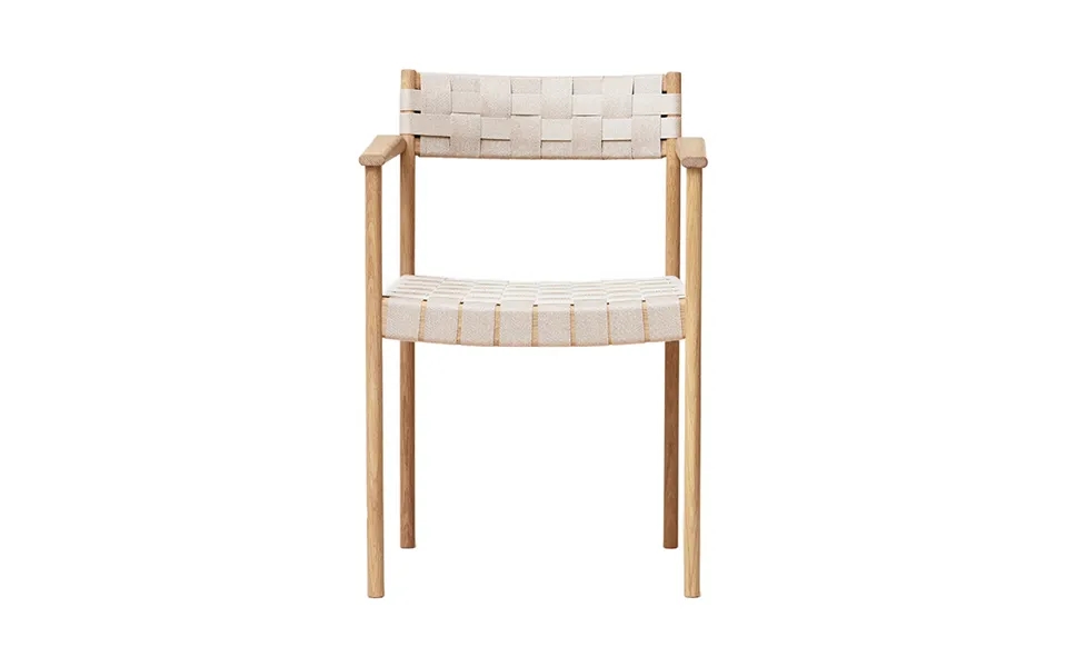 White Oak Linen Webbing Armchair Form & Refine Motif