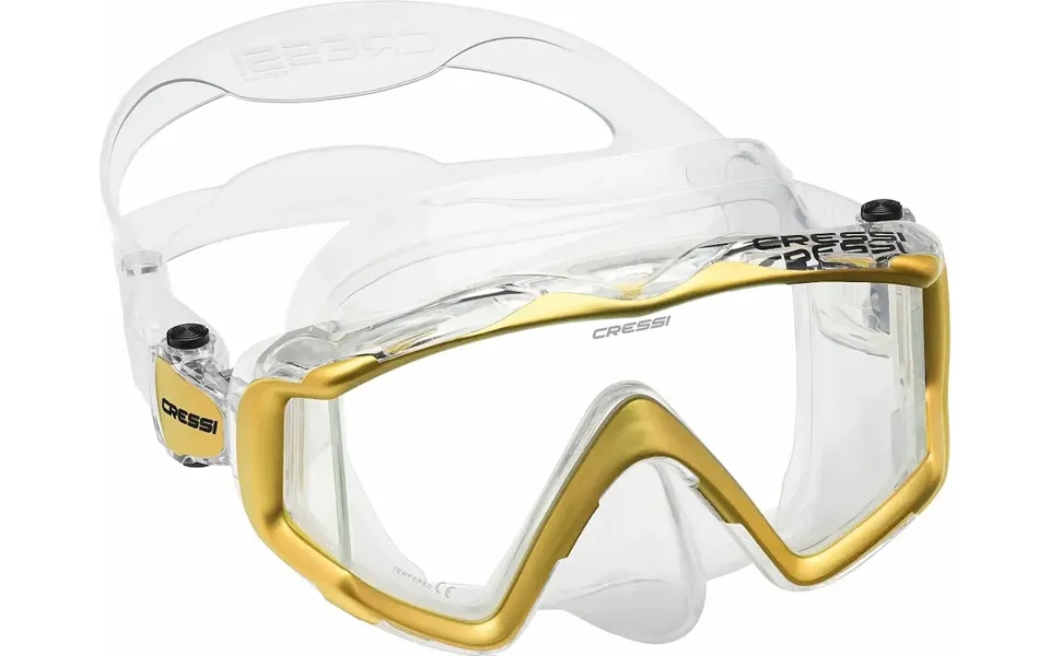 Cressi Liberty Triside Scuba Mask - Clear Skirt Gold Accent