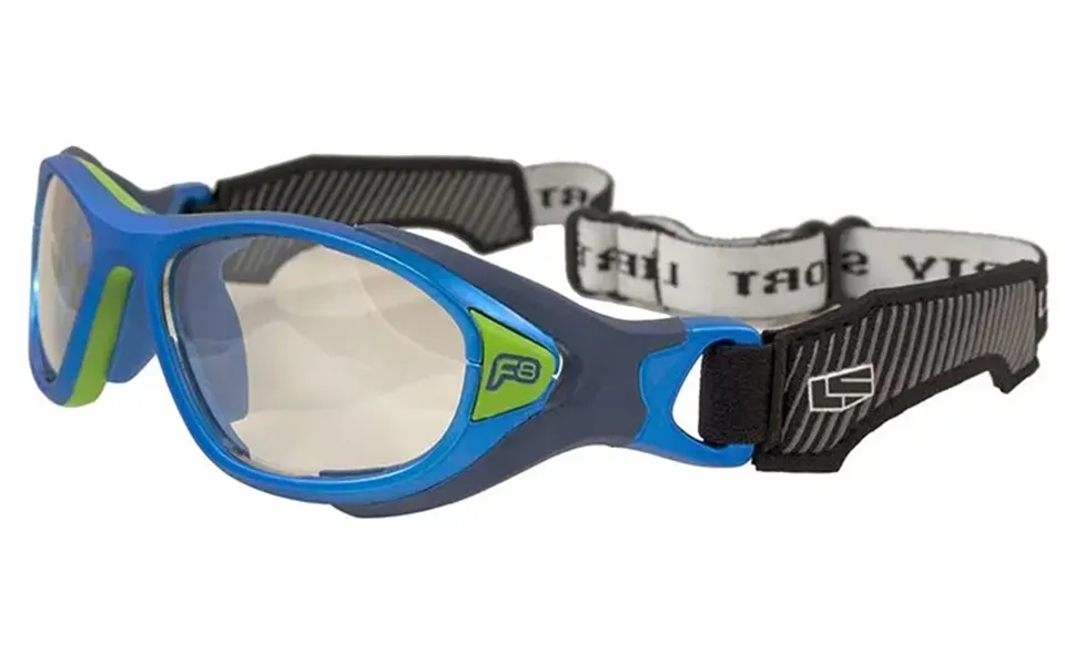 Ls Rec-specs F8 Helmet Spex Safety Rated Sports Glasses - Matte Electric Blue Frame Clear Silver Lenses