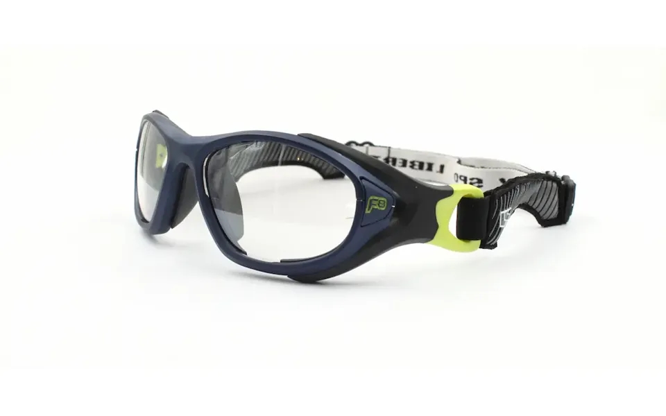 Ls Rec-specs F8 Helmet Spex Xl Safety Sports Glasses - Matte Navy Blue-green Frame Clear Silver Lenses