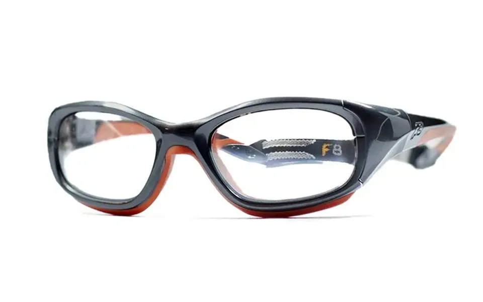 Ls Rec-specs F8 Slam Safety Rated Sports Glasses - Shiny Grey-orange Frame Clear Silver Lenses
