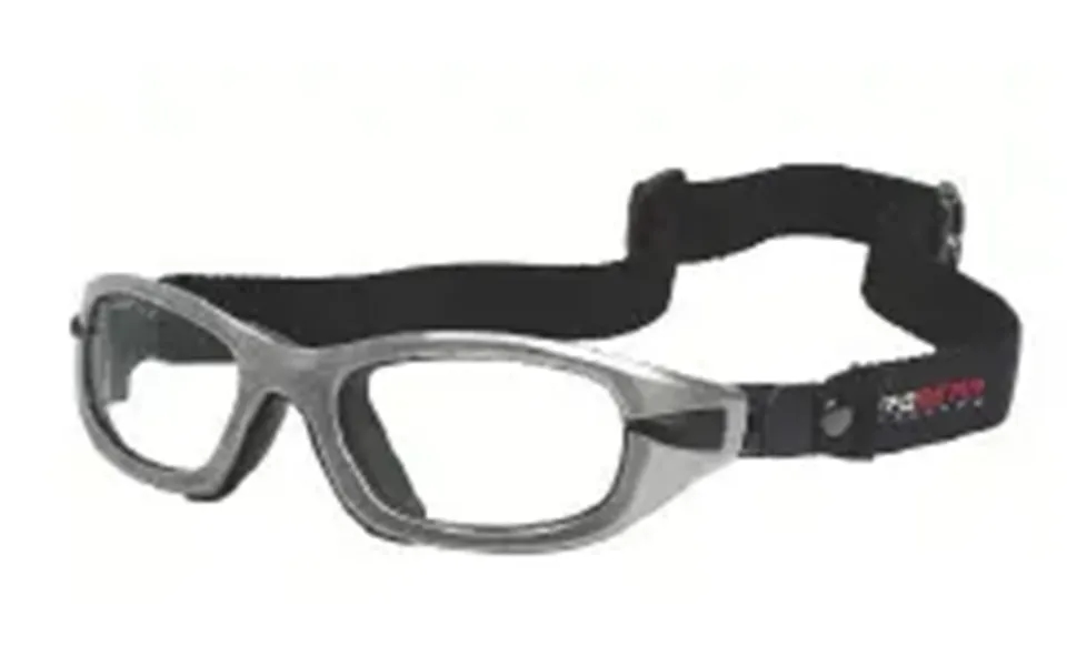 Progear Eyeguard Full Strap Safety Rated Sports Glasses - Matte Graphite With Strap Clear Med Fits Ages 7 To 15