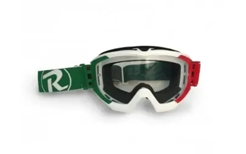 Raleri Ripper Offroad Goggles - Italian Flag Frame Clear Lenses