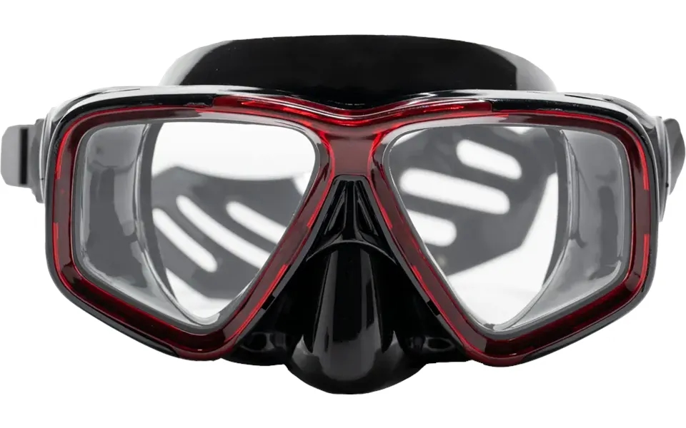 Seavision 2100 Dive Mask - Black Skirt Ice Red Accent