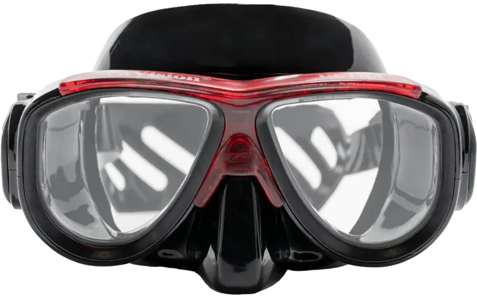 Seavision 2200 Ultra Dive Mask - Black Skirt Ice Red Accent