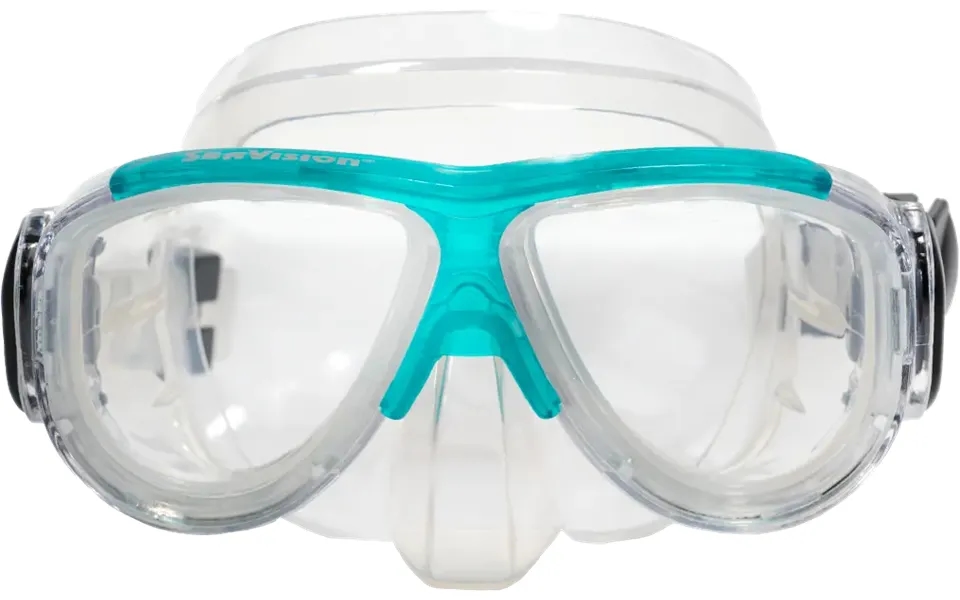 Seavision 2200 Ultra Dive Mask - Clear Skirt Ice Teal Accent