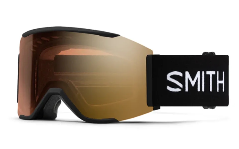 Smith Squad Mag Ski Goggles - Low Fit Nose Bridge Version Black Goggle Chromapop Pro Photochromic Gold Mirror Lenses