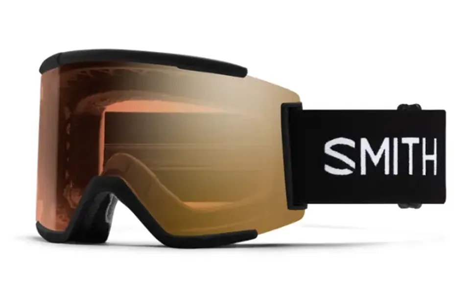 Smith Squad Xl Ski Goggles - Low Fit Nose Bridge Black Goggle Chromapop Pro Photochromic Gold Mirror Light Changing Lens