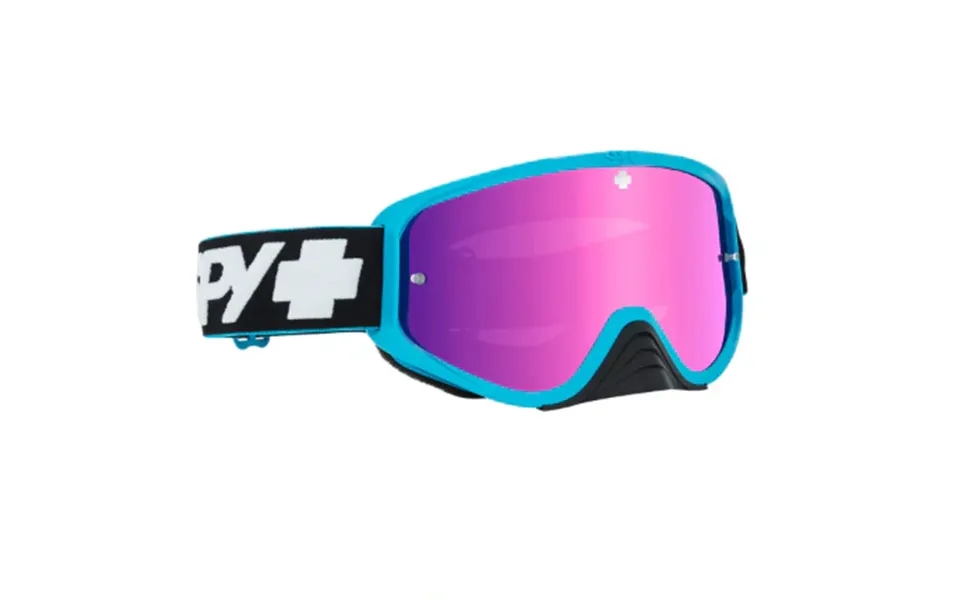 Spy Optic Woot Mx Goggles - Slice Blue Hd Smoke With Pink Spectra Mirror Hd Clear