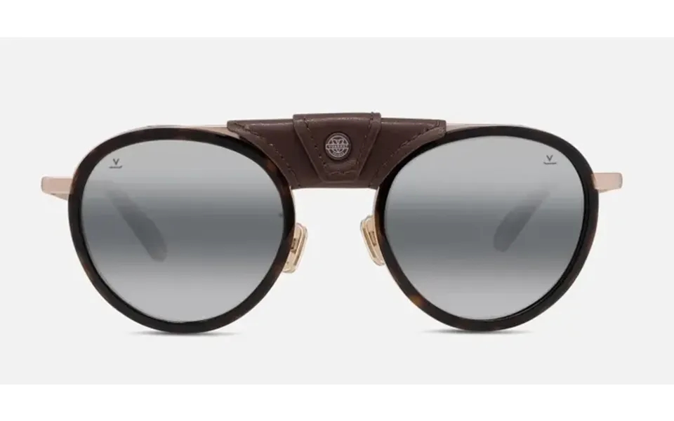 Vuarnet Glacier 02 Vu40002u-y Sunglasses - Matte Gold-shiny Tortoise-brown Frame Grey Polarlynx Lenses