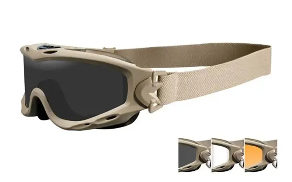 Wiley-x Spear Goggles - Tan Frame With Clear Light Rust And Smoke Lenses