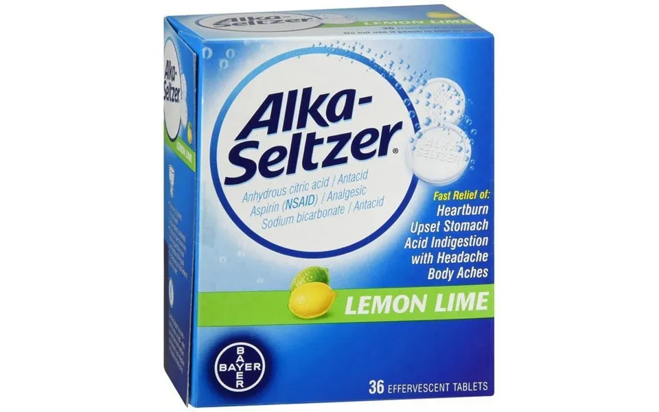 Alka-seltzer Antacid Effervescent Tablets Lemon Lime 36ct