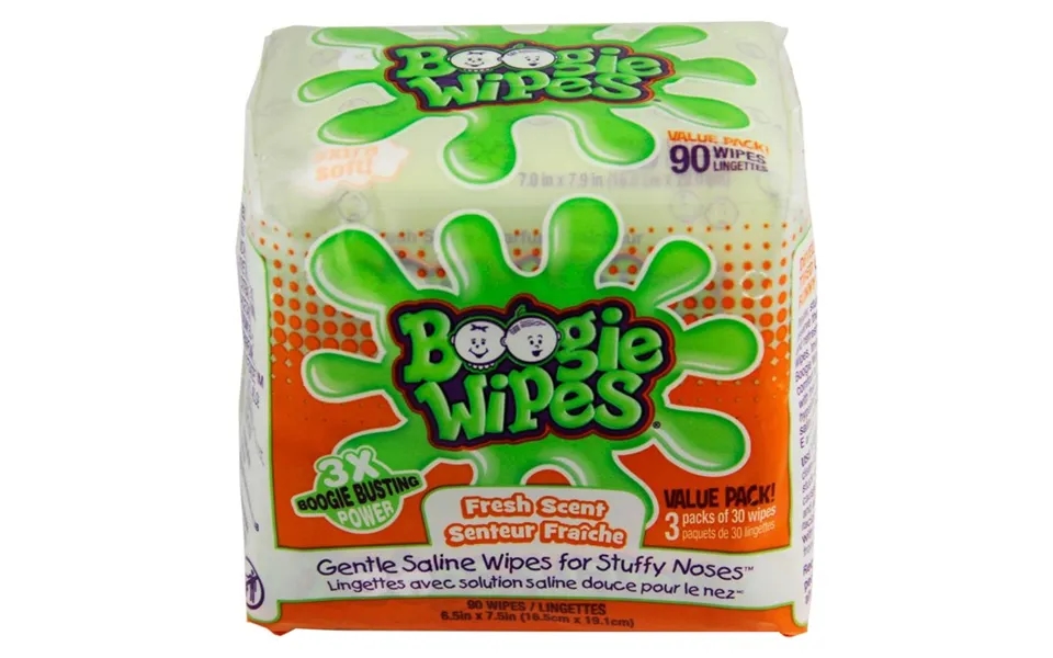 Boogie Wipes Natural Saline - 90 Ct