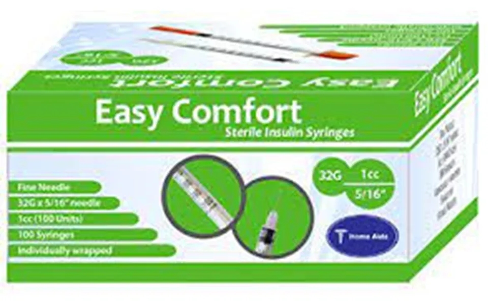 Easy Comfort Insulin Syringe 32g 1cc 5 16in