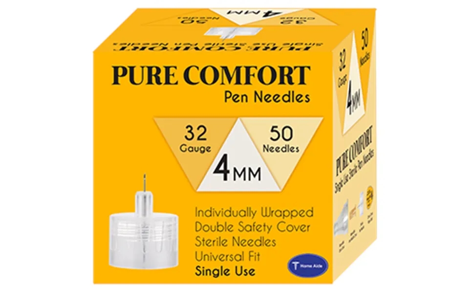 Homeaide Pure Comfort Pen Needles 32g 4mm 50ct